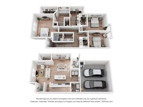 Floor plan for 3 beds, 2.5 baths, 1710 sqft